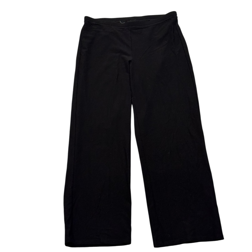 Eileen Fisher Pants Sz PP Small Pull On Black Stretch Crepe Fabric Straight Leg